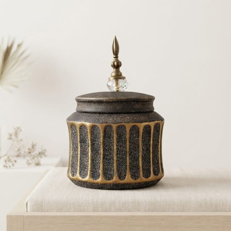 DECORATIVE JAR WITH LID