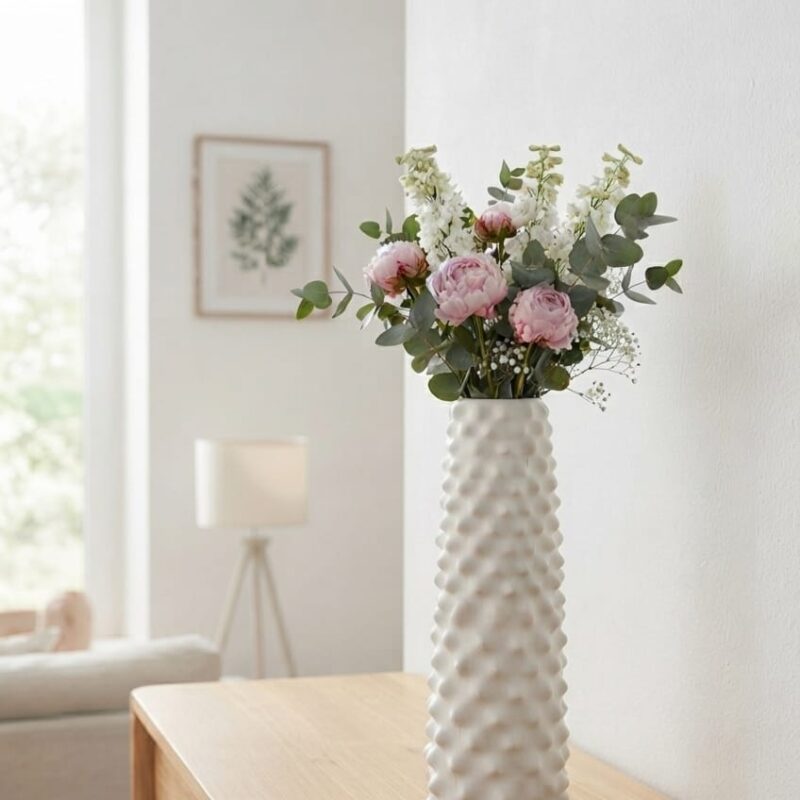 WHITE DOTTED VASE