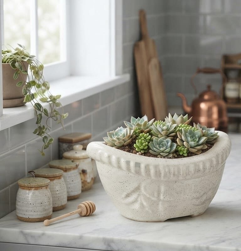 WHITE BOAT SHAPE VASE