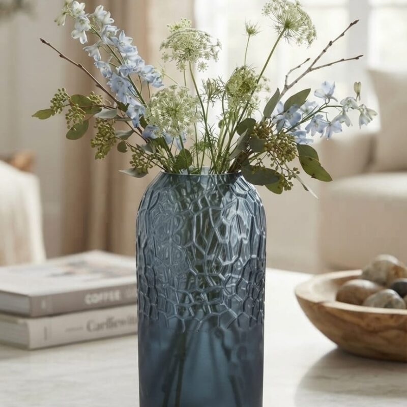 BLUE CONTEMPORARY GLASS VASE
