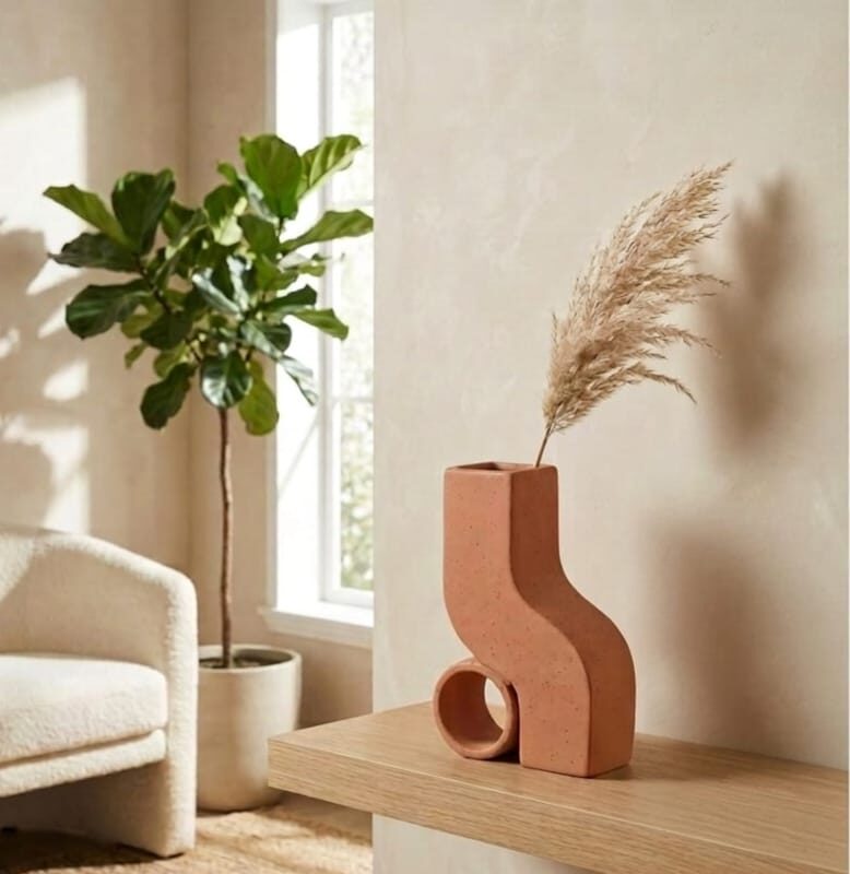 ORANGE ASYMMETRICAL VASE