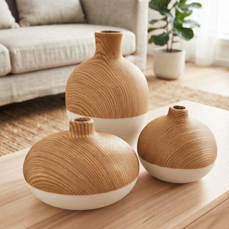 TWO TONE SET OF 3 VASE